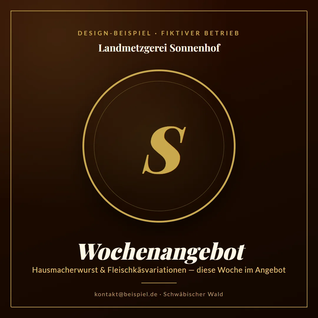 Beispiel-Instagram-Post, Design-Beispiel für eine fiktive Marke