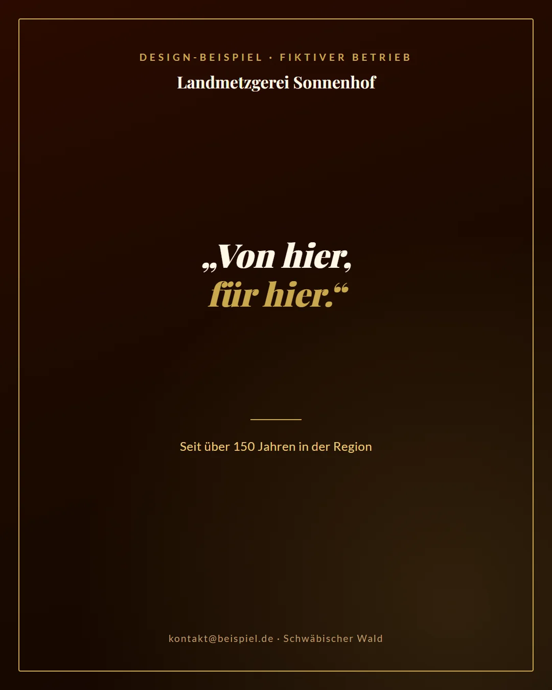 Beispiel-Instagram-Story, Design-Beispiel für eine fiktive Marke