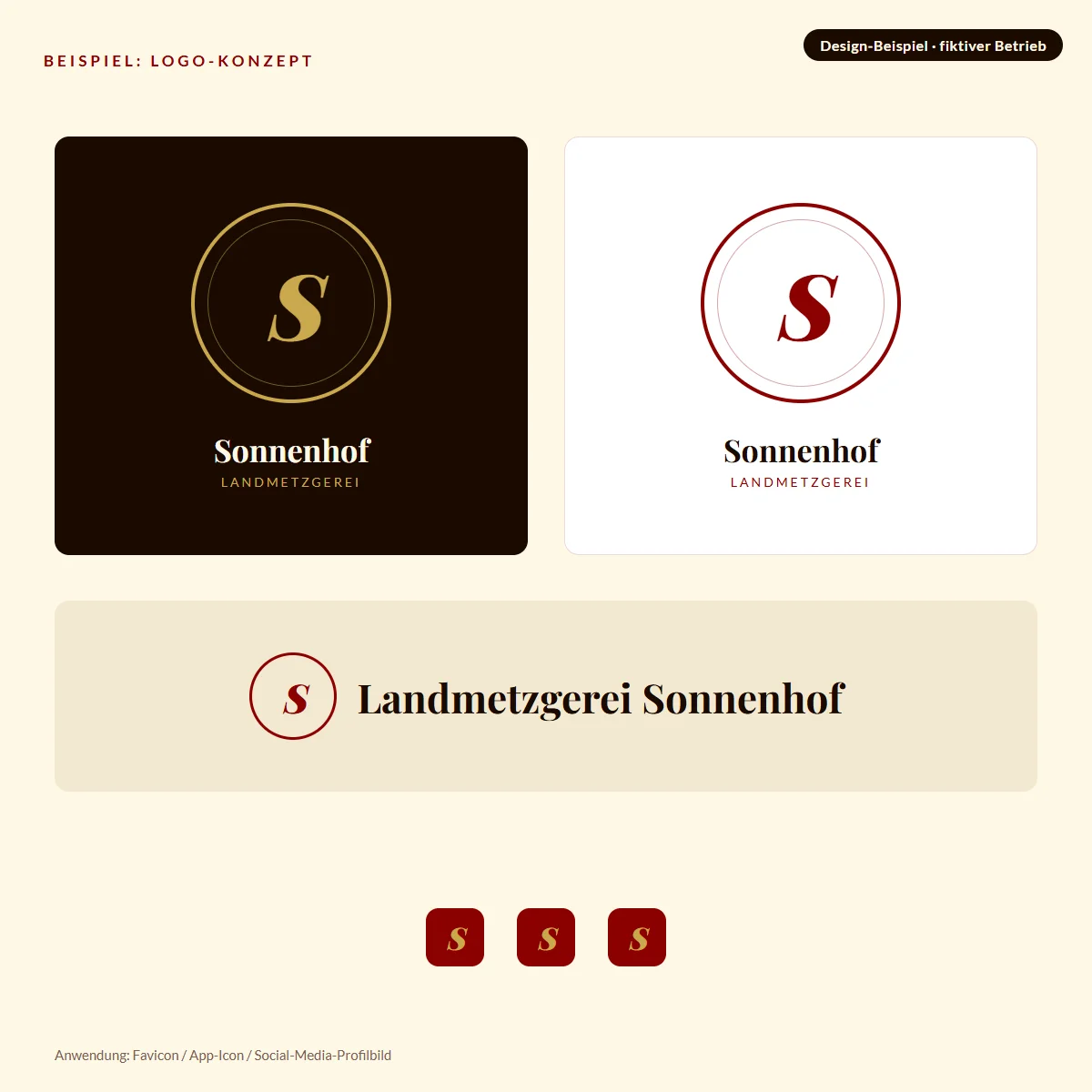 Beispiel-Logo-Konzept, Design-Beispiel für eine fiktive Marke